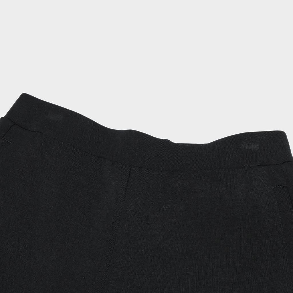 FILA Solid Logo Mid-Waist Tapered Knit Sports Pants Women bottoms Black F11W344605F-BK