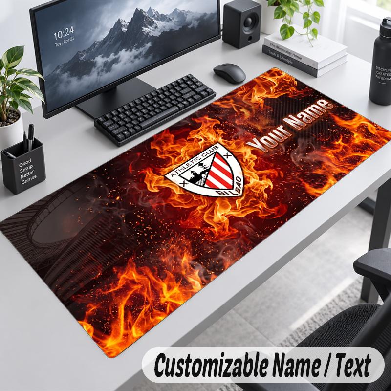 Custom Name Text Mouse Pad Athletic Bilbao FC Personalized Desk Pad For Work And Gaming