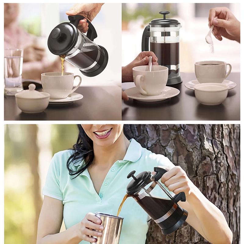 1000ML Coffee Brewing Pot French Filter Tea Brewer Coffee Pot Coffee Maker Kettle Household Hand Punch Pot Simple Pressure