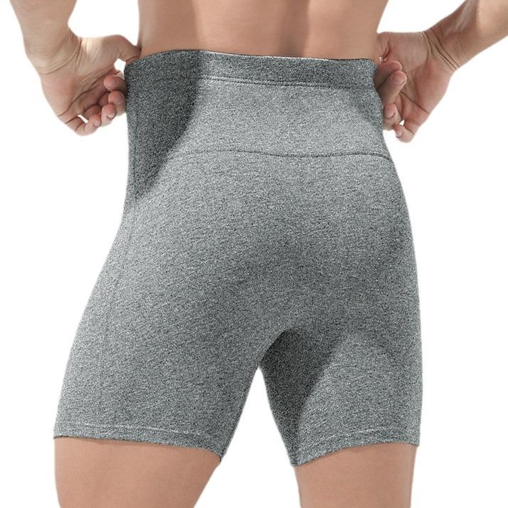 Men's High Waist Tummy Control Plus Size Anti-Chafing Warm Fleece Lined Sport Boxer Shorts