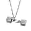 Stainless Steel Dumbbell Pendant Men'S And Women'S Titanium Steel Necklace Sports Fitness Pendant Domineering Accessories