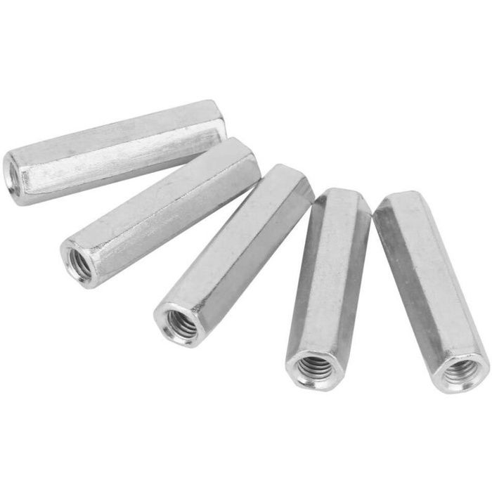 Entretoise filetée M8 x 50 mm - lot de 5, acier au carbone zingué, hexagonale