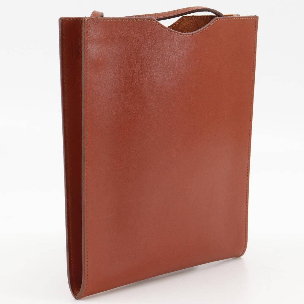 Hermes Omenito Shoulder Bag Red Tea Box Carf Unisex Used