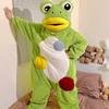 Adult Frog Costume Plush Animal Full Body Suit with Large Eyes and Soft Fabric for Events Parties Performances