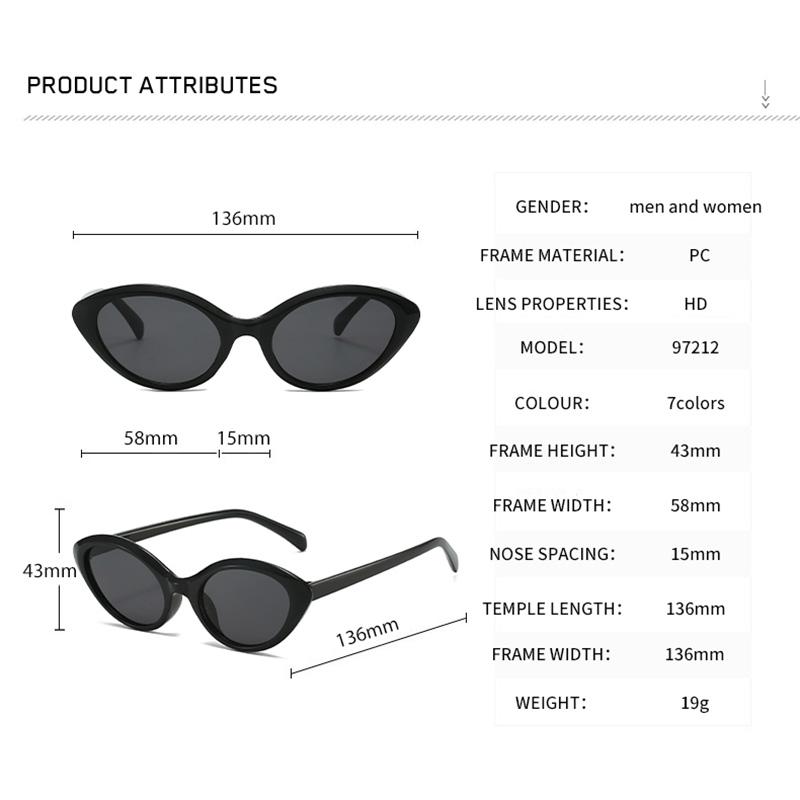 New Luxury Brand Design Fashion Cat Eye Sunglasses Men Women Unisex Retro Trending Outdoors Street Photography Sunglasses UV400