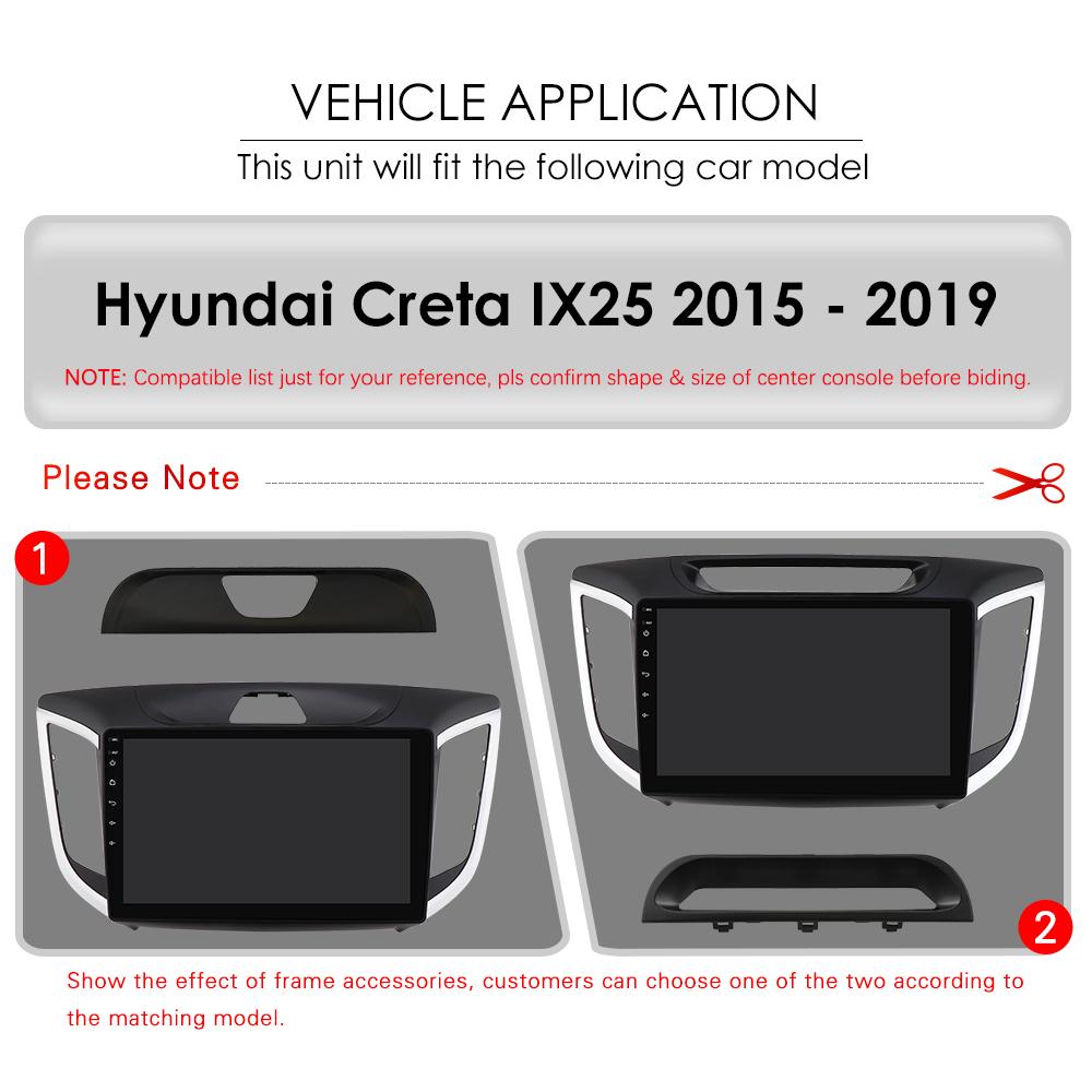Hizpo 8+128 Android 12 Radio auto pentru Hyundai Creta IX25 2015 2016 2017 2018 2019 Player video multimedia Navigație GPS 2din Carplay 4G SWC Unitate principală