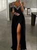 New European and American Style Off-the-Shoulder Women's Evening Dress