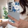 Funda Floral de Gardenia Blanca Para Samsung S26 S25 S24 Ultra S23 S22 S21 FE A15 A16 A17 A26 A35 A36 A37 A54 A55 A56 A57 5G Cubierta de Silicona con Textura de Cuero