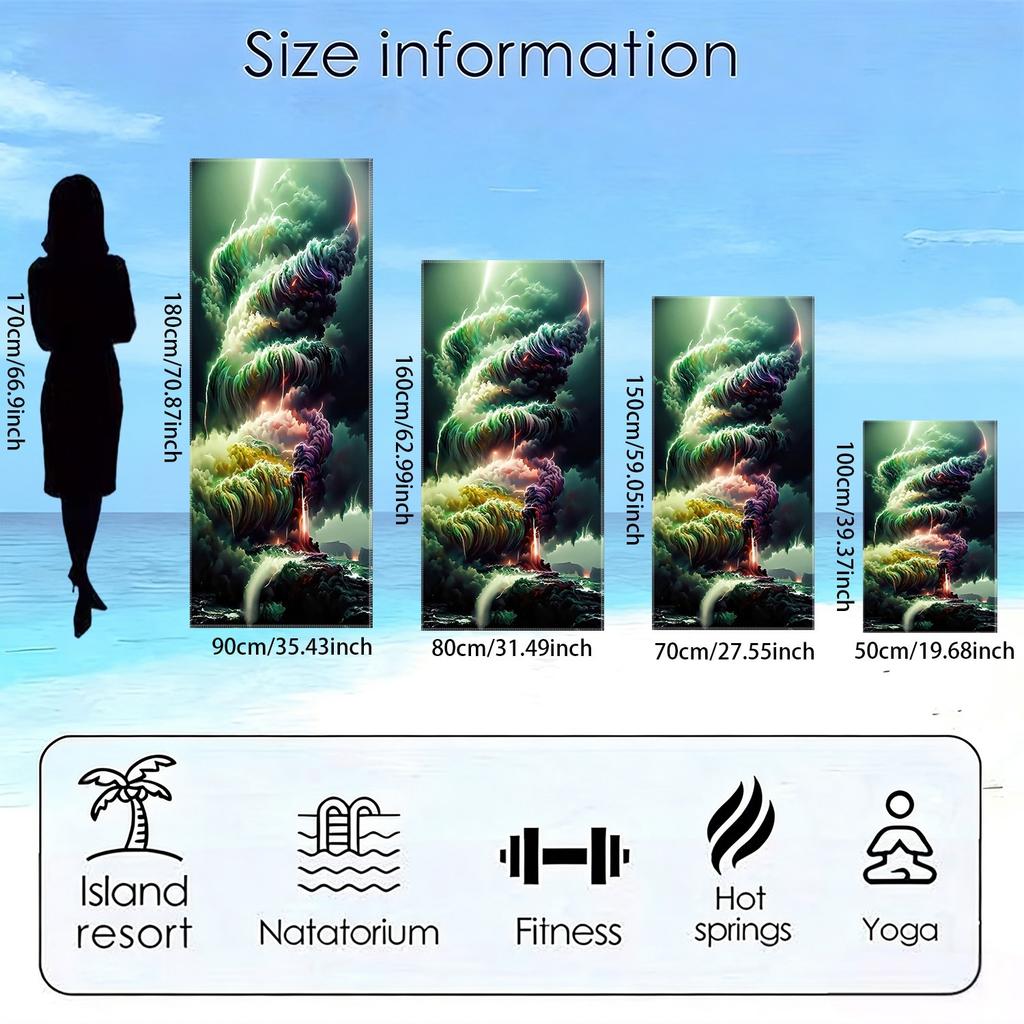 Tornado Beach Towel Abstract Storm Art Quick Dry Microfiber Large Bath Towel For Men Women Summer Swim Pool Party Travel Gift