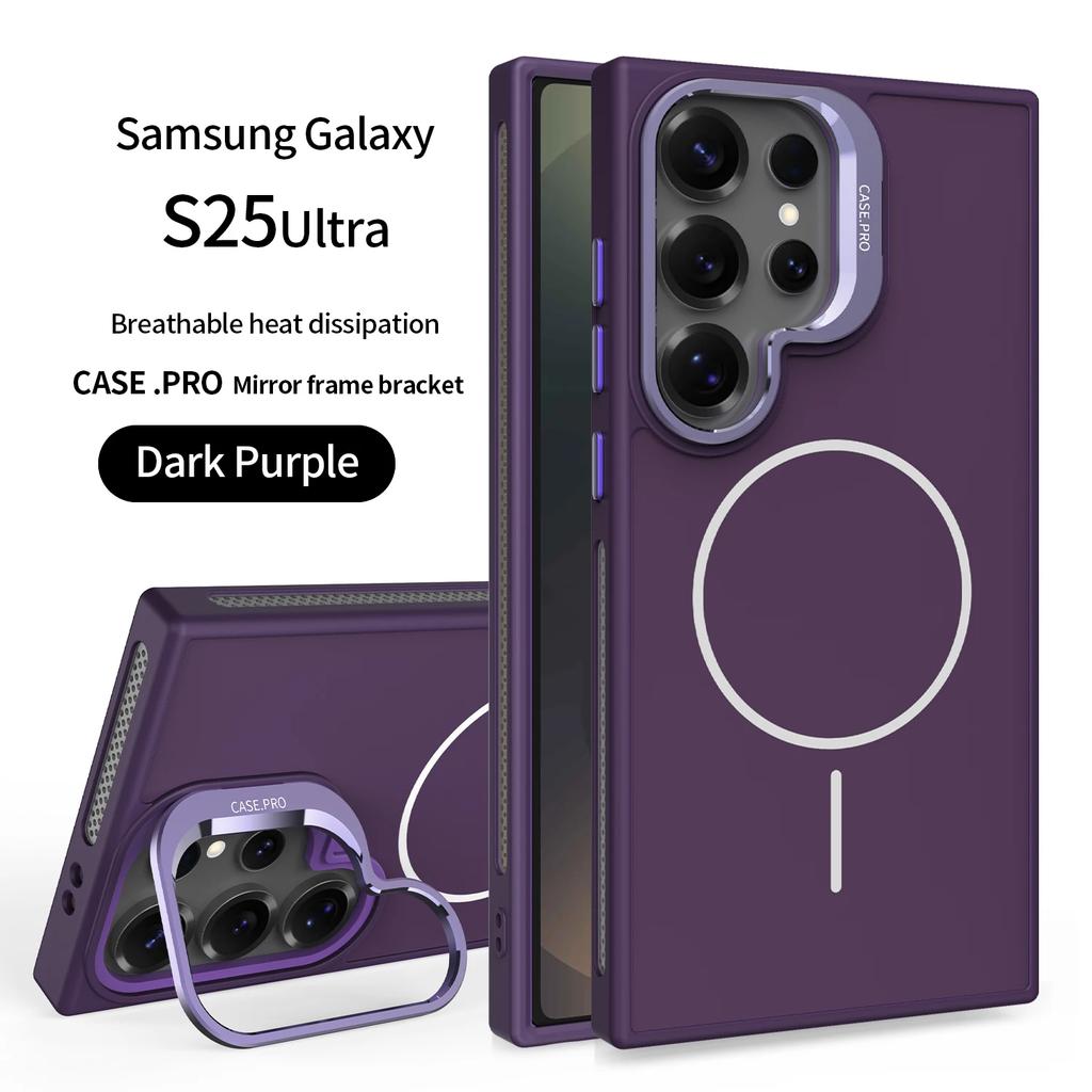 Invisible Bracket Cooling Function Case for Samsung Galaxy S25 S24 Ultra with MagSafe Wireless Charging Drop Protection Cover