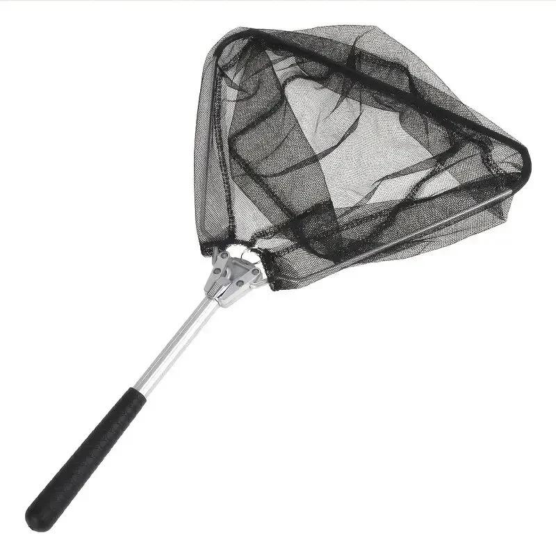 Aluminum Alloy Triangle Mini Folding Fishing Net High Quality And Durable Black Fishing Tools Practical Portable Fishing Nets