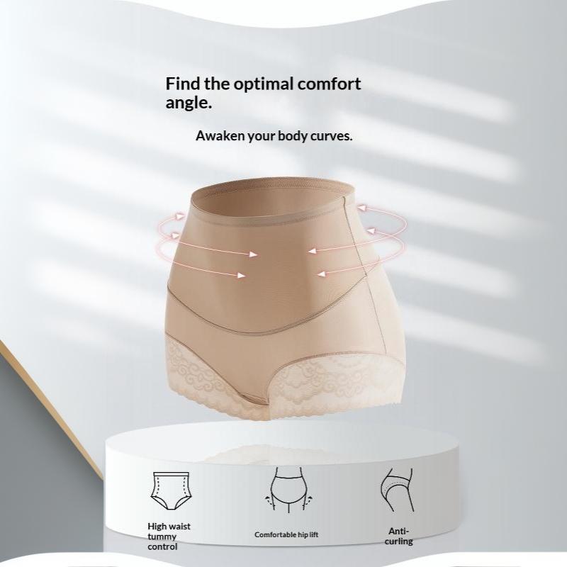 High Waist Lace Shaping Panties Breathable Tummy Control Butt Lifter Postpartum Slim Hip Waist Trainer Underwear For Women