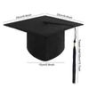Black Adult Bachelor Caps with Tassels University Master Graduation Hat 2024 Congratulation Graduation Party Decoration Supplies