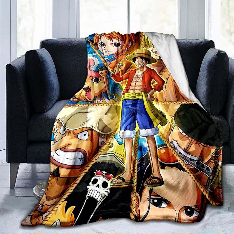 Anime One Piece 3D Printed Flannel Blanket Couch Quilt Cover Travel Child Bedding Plush Throw Flannel Blanket