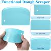 6Pcs Food Dough Scraper Bench Scraper, Plastic Multi Purpose Kitchen Pastry Cutting Tool Flexible Bowl Scrapers with Curved Edge, Cake Baking Bench