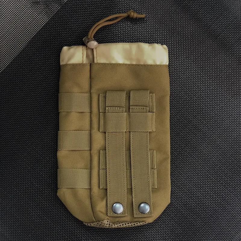 Tactical Molle Water Bottle Bag 600D Hunting Bags Adjustable Drawstring Water Bottle Holder Outdoor Camping Hiking Bottle Pouch