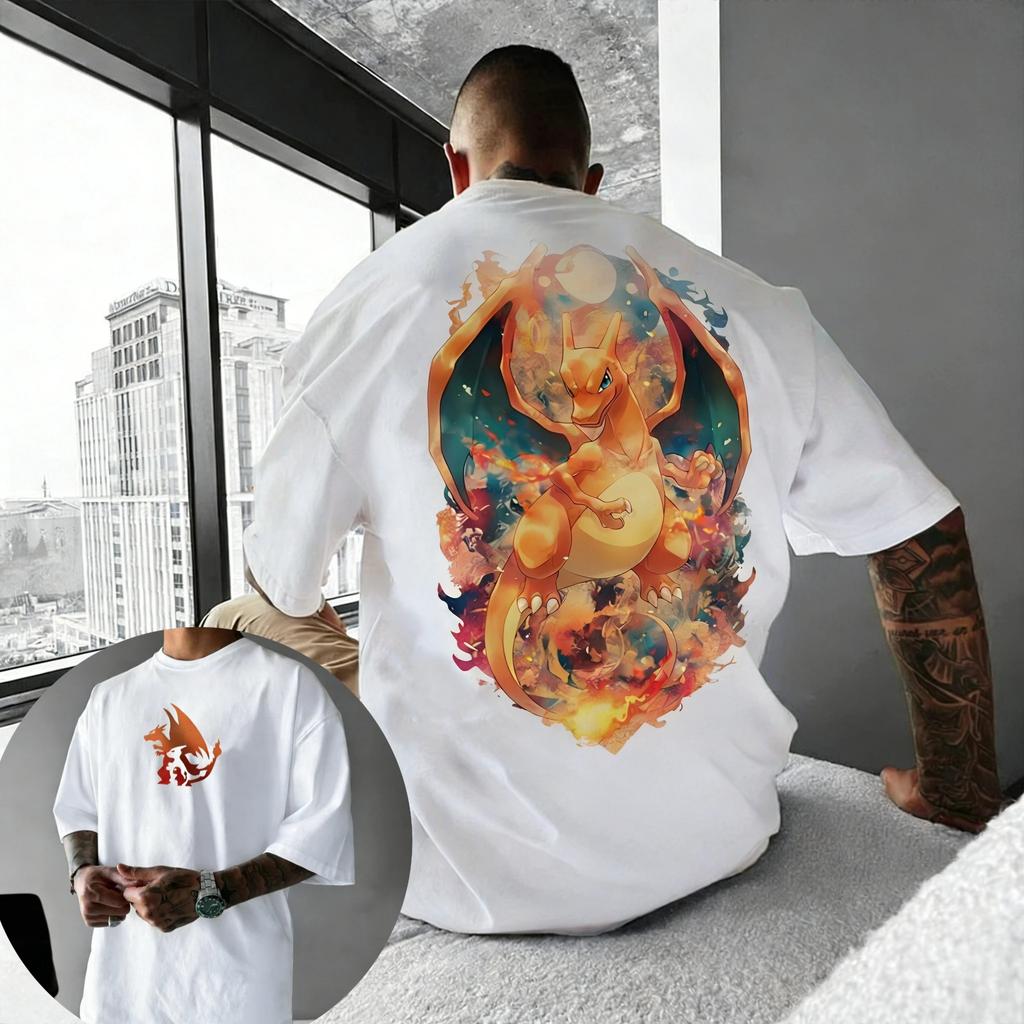 2026 Pokémon Anime Pikachu Gengar Peripherie Gedrucktes Kurzarm Herren Damen Locker Sportlich Bequem Baumwolle Paar T-Shirt