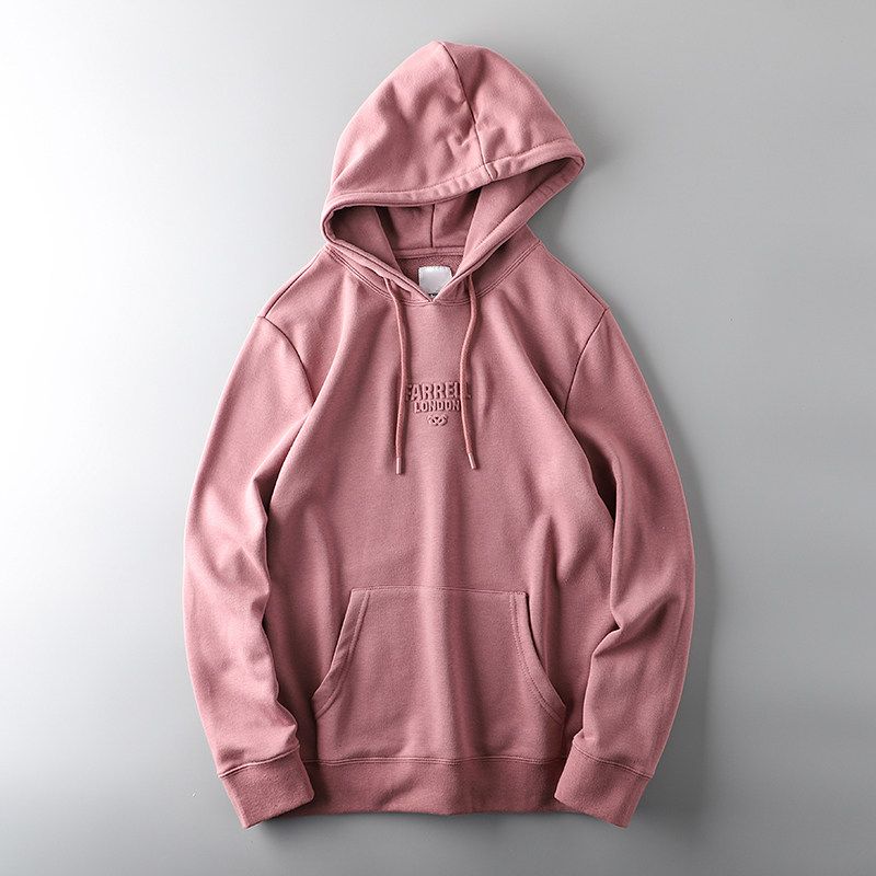 American Style Spring and Autumn Hooded Sweater Pink XL