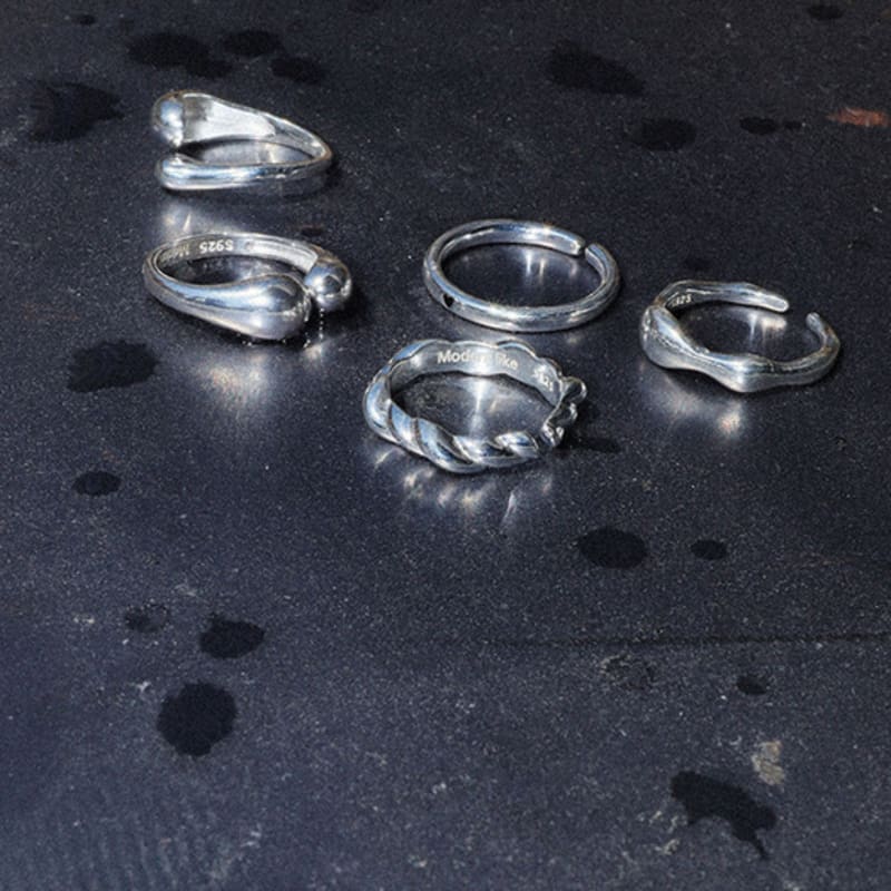 modernlike silver 925 double cloud open ring