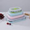 Collapsible Silicone Bento Lunch Box - Portable & Microwave-Safe Storage Set for Fresh-Keeping