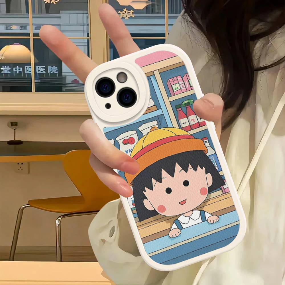 Anime Chibi Maruko Chan Phone Case For IPhone 16 15 14 13 12 11 Pro Max Plus Leather Cover