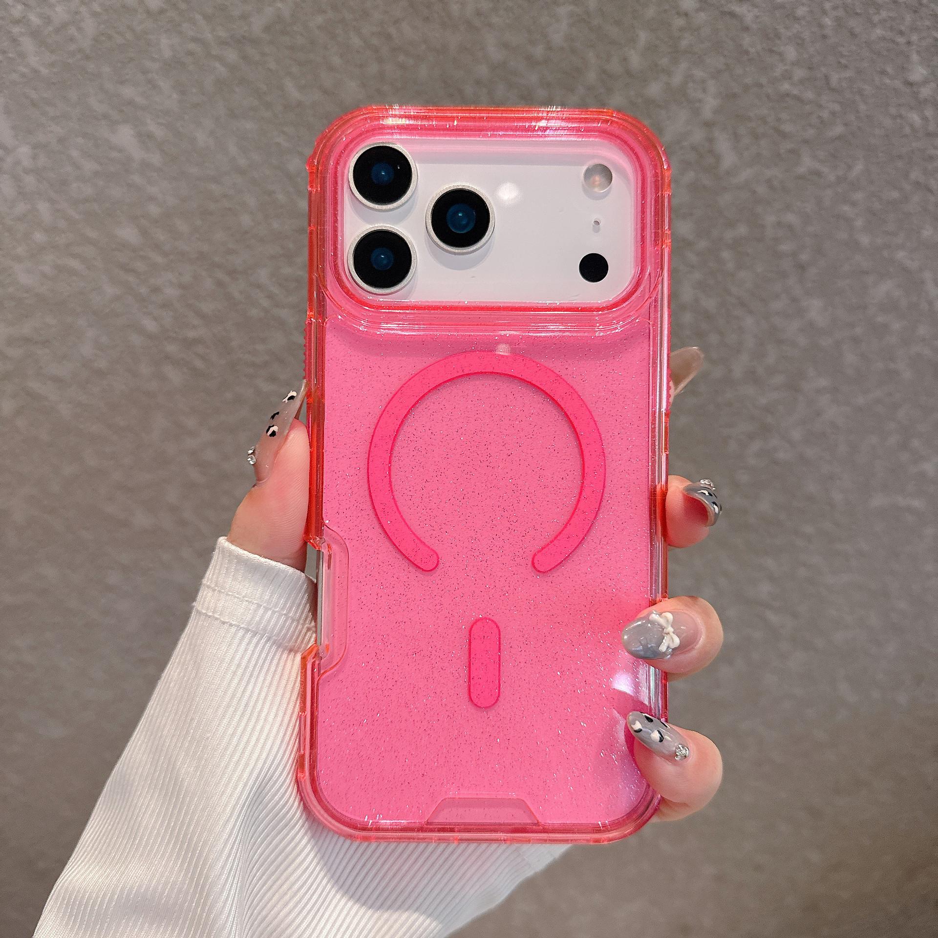 

For Apple for IP17promax Three-in-one Mobile Phone Case Glitter for Apple 17 Magnetic Mobile Phone Case For iPhone 17 Pro