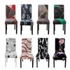 Geometric Dining Chair Cover Spandex Elastic Chair Slipcover Case Stretch Chair Covers for Party Hotel Banquet Dining Room Decor