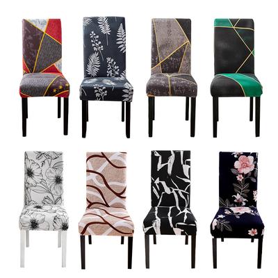 Geometric Dining Chair Cover Spandex Elastic Chair Slipcover Case Stretch Chair Covers for Party Hotel Banquet Dining Room Decor
