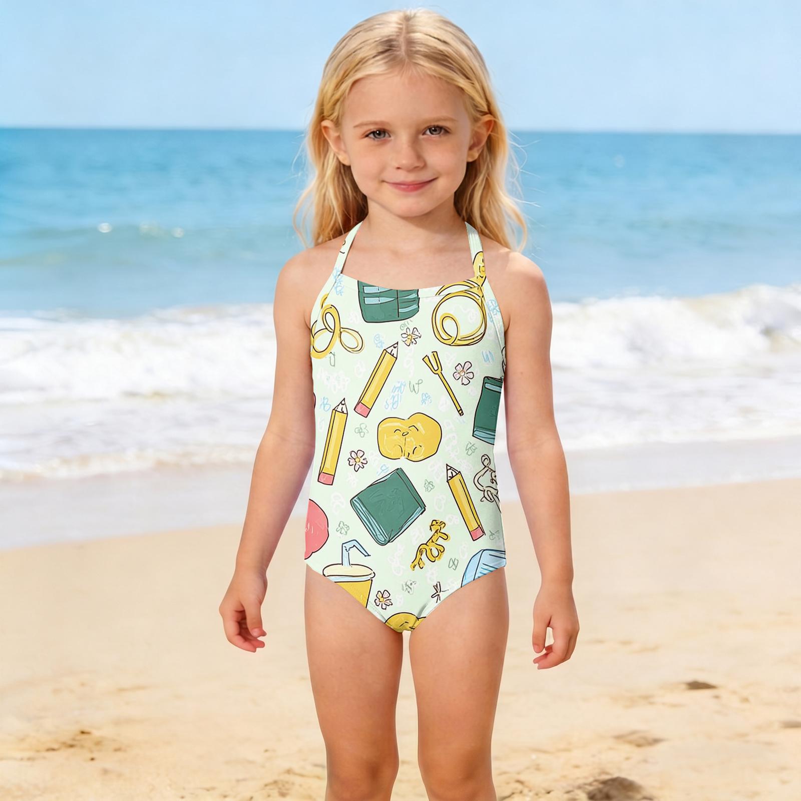 Девичий Бикини Комплект - Подростковый Купальник Раздельный Купальник Подростковый Купальник Для Девочек 120 зелёный