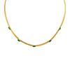 Stainless Steel Red Green Zircon Necklace Gold Female Collarbone Chain Flat Snake Chain, Accessories 1201