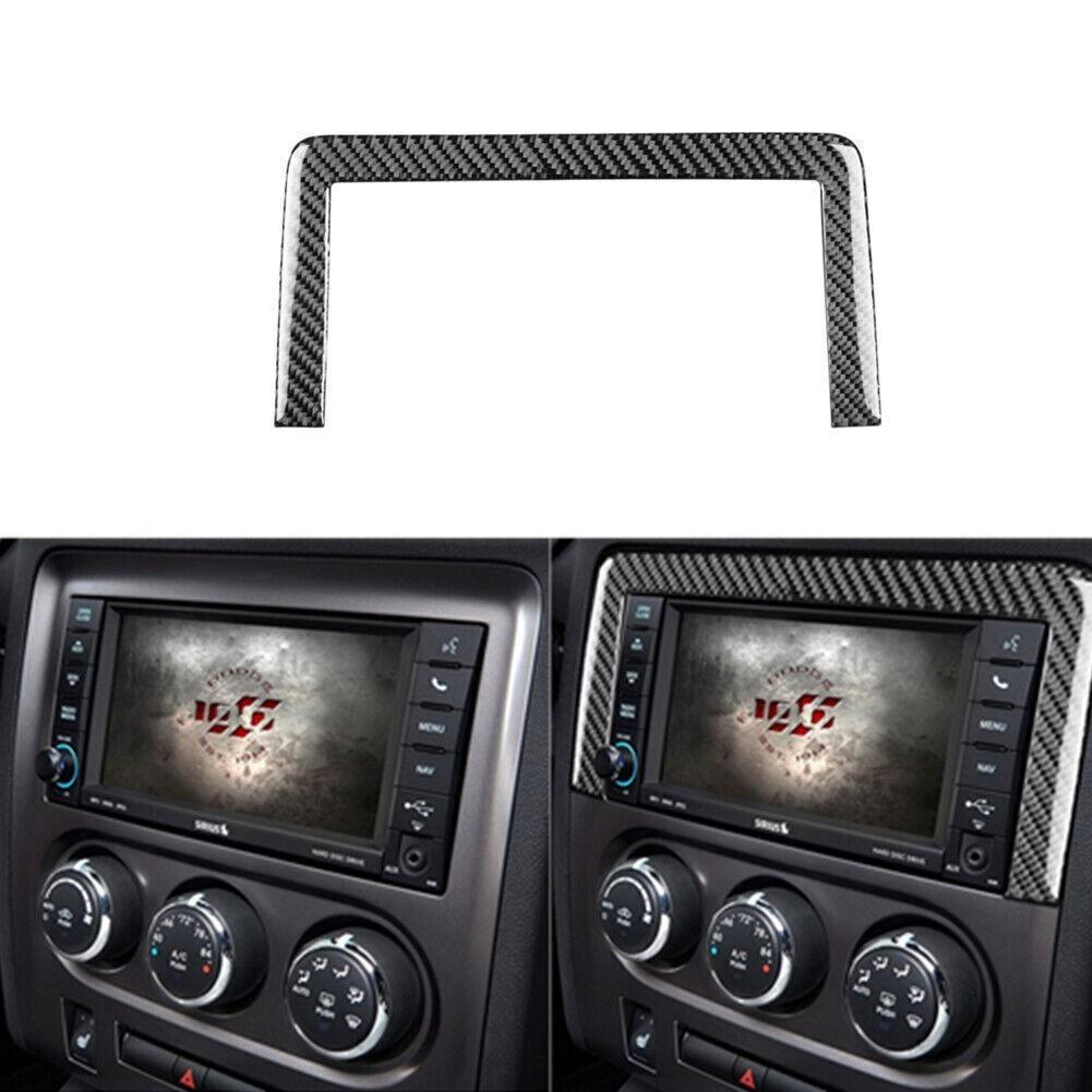 Carbon Fiber Center Navigation Frame Trim Cover For Dodge Challenger 2008-2014