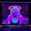 Neon Color Pattern Cyber Girl Fluorescent Uv Tapestry Indoor And Outdoor Family Games Club Party Decoration