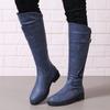 Thigh High Sock Boots For Women Wide Calf Knee High Boots For Women Low Heel Tall Boots Fashion Round Toe Zapatos Para Mujer