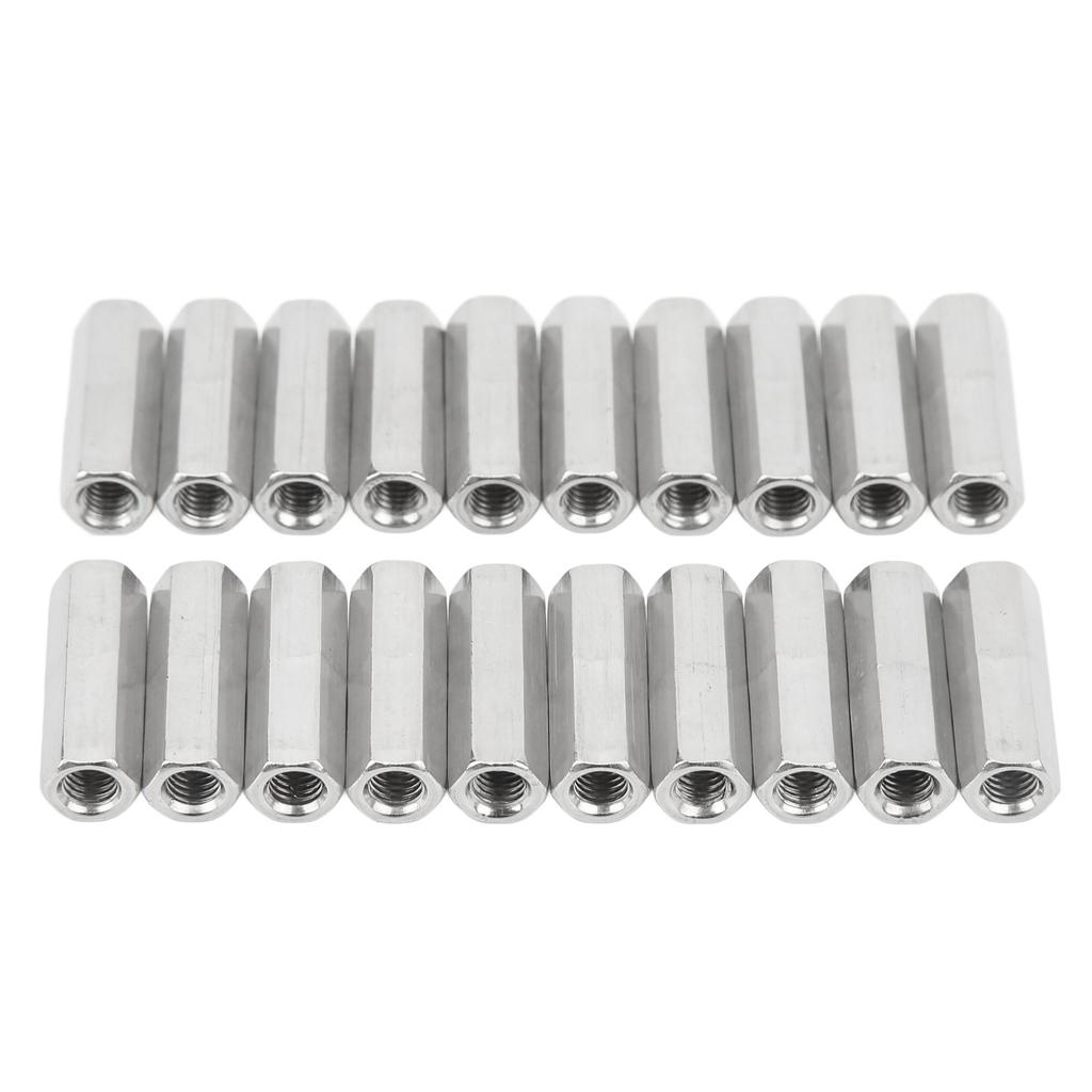 20 Pcs Hex Coupling Nut M5x0.8 L25mm Rust Corrosion Resistance Stainless Steel Threaded Rod Connectors