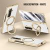For Samsung Galaxy Z Fold 8Ultra Luxury Leather Swivel Bracket Magnetic Tempered Glass Front Film Wireless Charging Phone Case