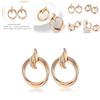 Elegant Alloy Geometric Earrings For Women Trendy Street Style Fashion Jewelry