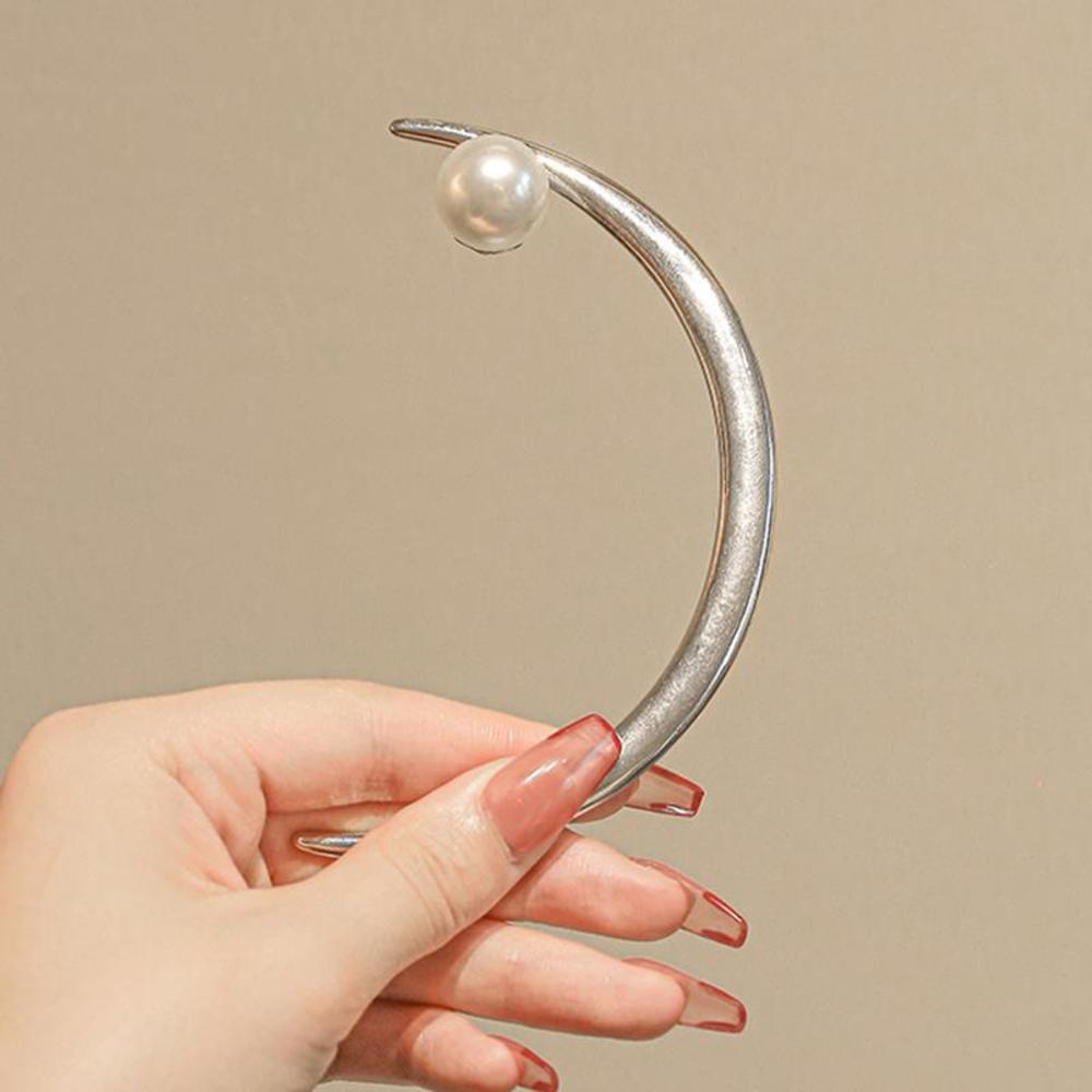 Women's Hairpin Straight Curved Metal Hair Stick Pin Chinese Style Headdress Elegant Jewelry Accessories Wedding Party Headwear