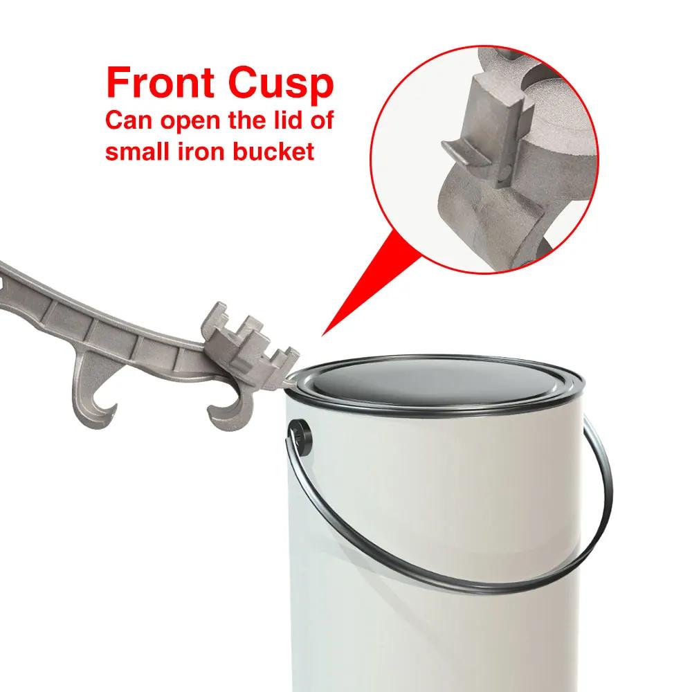 Deckelöffner aus Aluminiumlegierung multifunktional Öffnen Eimer Schraubenschlüssel Plastikeimer Hebeldeckel arbeitssparend Wartung Handwerkzeug