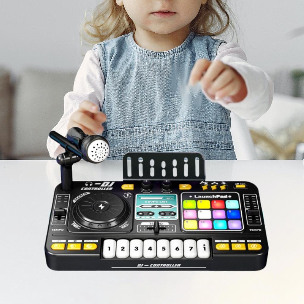 Kids DJ Mixer Toy Party Table Instrument with Lights and Effect Controller for