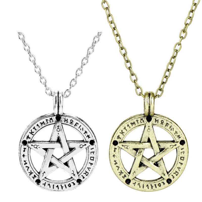 Ankh Supernatural Pendant Necklace With Alloy Material And Snake Chain For Gift And Cosplay Use