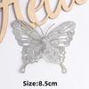 5/10PCS Christmas Butterflies Xmas Tree Ornaments Single Layer Gold Powder Glitter Artificial Flower DIY Crafts Christmas Decor