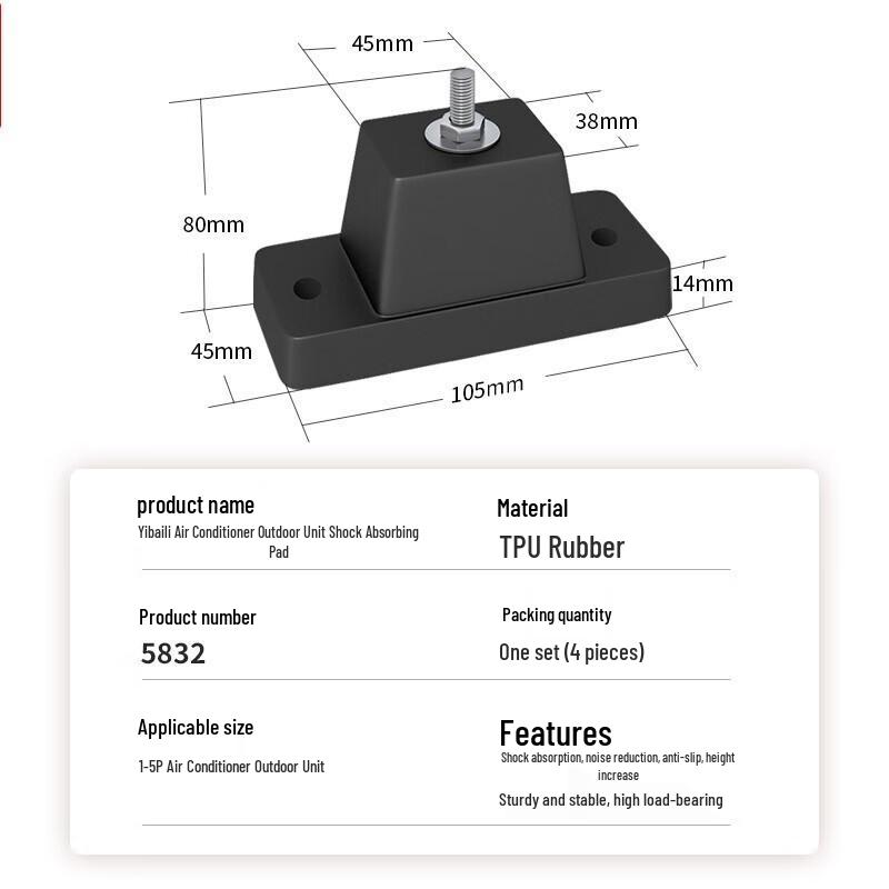 AC Outdoor Unit Anti-Vibration & Heightening Pads