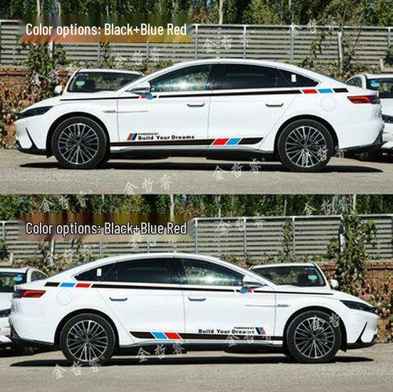 Samolepky na auto BYD Qin PLUS/Song PRO/Han Tang: Barevné pruhy na pas pro ozdobu těla