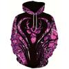 Autumn Winter Fashion Comfortable Large Colorful Creativity 3D Printed Hoodie Men's Sports Leisure Versatile with Pockets Hoodies