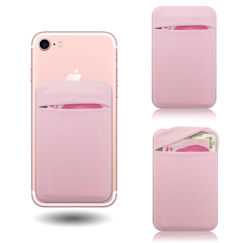 Elastic Stretch Lycra Adhesive Cell Phone ID Credit Card Holder Women Men Sticker Pocket Wallet Case