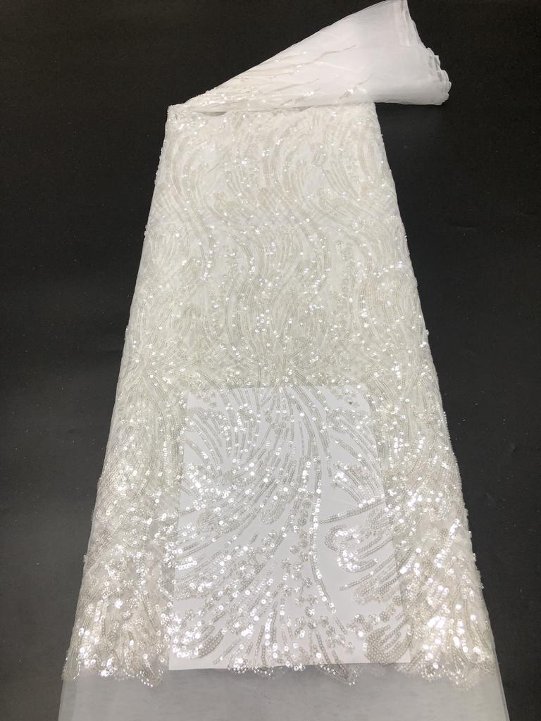 African Lace Fabric Sequins Embroidery Nigerian Bridal 2025 High Quality French Tulle Lace Fabric For Wedding Dress Women Sewing
