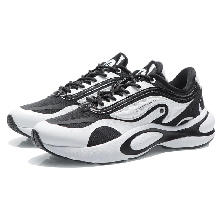 Li Ning V8 Cushioning Support Low top Running Shoes Women's Black White ARHR056-1