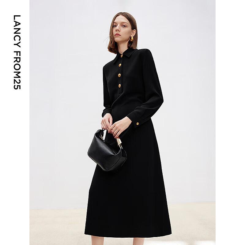 LANGZI Elegant French Design Waist-Cinching Shirtdress