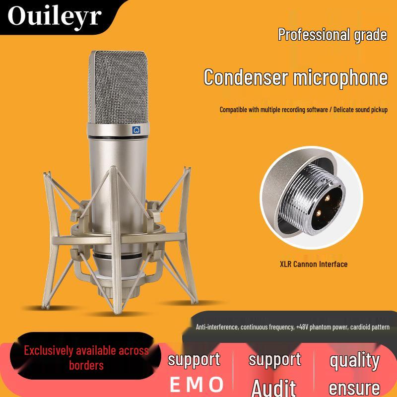 U87 Condenser Microphone Kit for Recording & Streaming: Includes Sound Card for Mobile & Computer