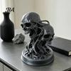 Unique Resin Desktop Decor 3D Printed Double Skull Ornament, Twisted Skeleton Figurine, Gothic Style Home Accents Statue for Halloween Bar &